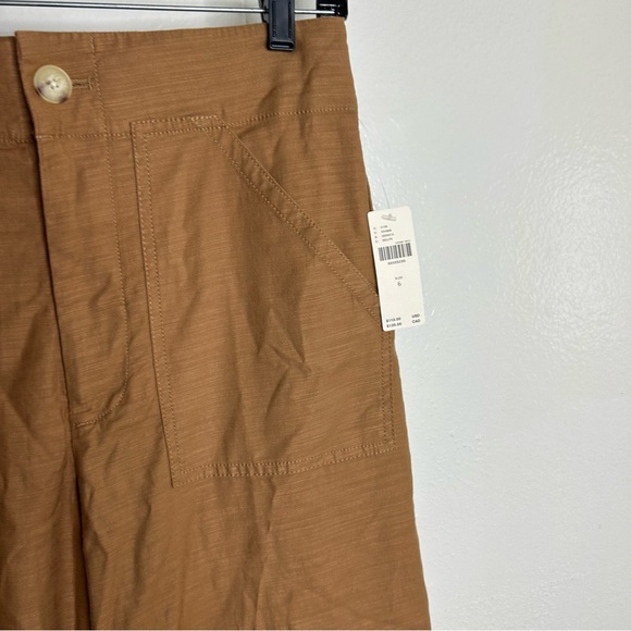 NWT Anthropologie Maeve Cropped Wide Leg Linen Blend Tan Brown Pant Size 6 - Picture 10 of 14
